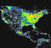 Maps of the artificial night sky brightness and stellar visibility from DMSP satellites